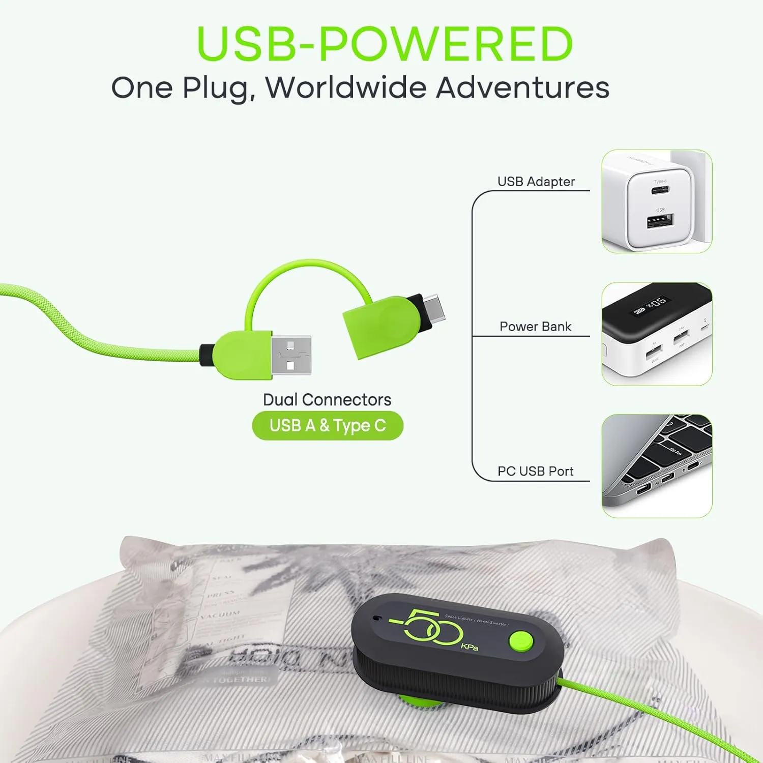 18 Pack Vacuum Bags for Travel with USB Pump, Compression Travel Vacuum Bags for Luggage and Suitcase, Carry-on Size Space Saver Bags for Clothes and Clothing