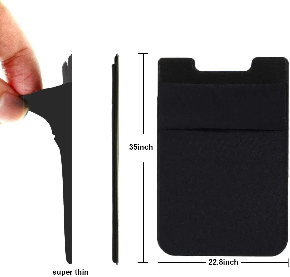 2Pack Adhesive Phone Pocket,Cell Phone Stick On Card Wallet,Credit Cards/ID Card Holder(Double Secure) with Sticker for Back of iPhone,Android and All Smartphones-Black&Purple