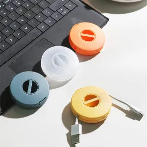 4PCS Cable Management, Retractable Portable Cord Organizer, 4 Colors Flexible Cable Organizer for Home Office Classroom (Round)