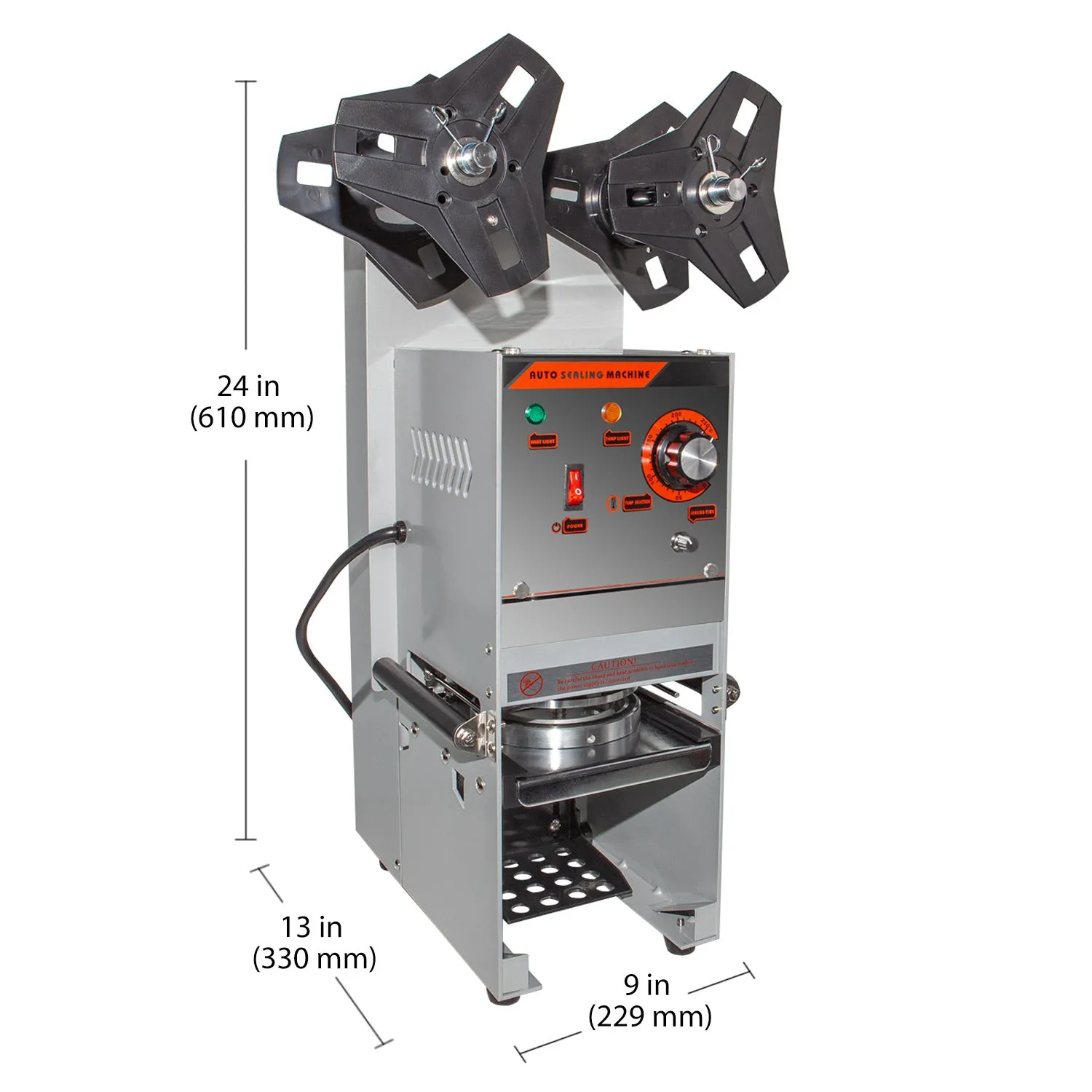 A-FWY690 Boba Cup Sealing Machine Commercial | Semi-Automatic Cup Sealer | 400-600 cups/h | Cups 3.5” & 3.7” (90 mm & 95 mm) diameter/ 6” (150 mm) max height