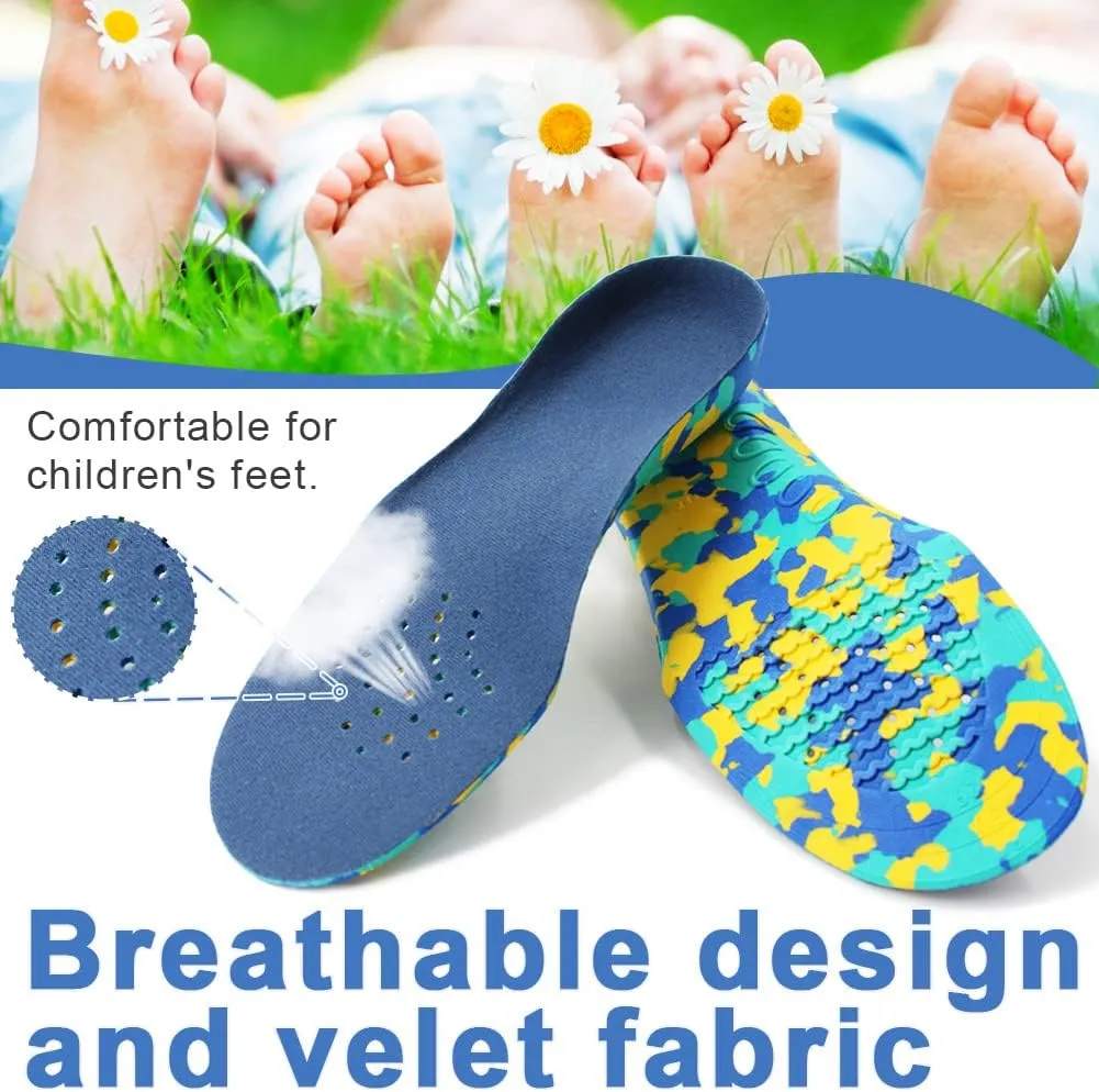 Ailaka Kids Orthotic Cushioning Arch Support Shoe Insoles, Children EVA Foam Inserts for Flat Feet, Plantar Fasciitis