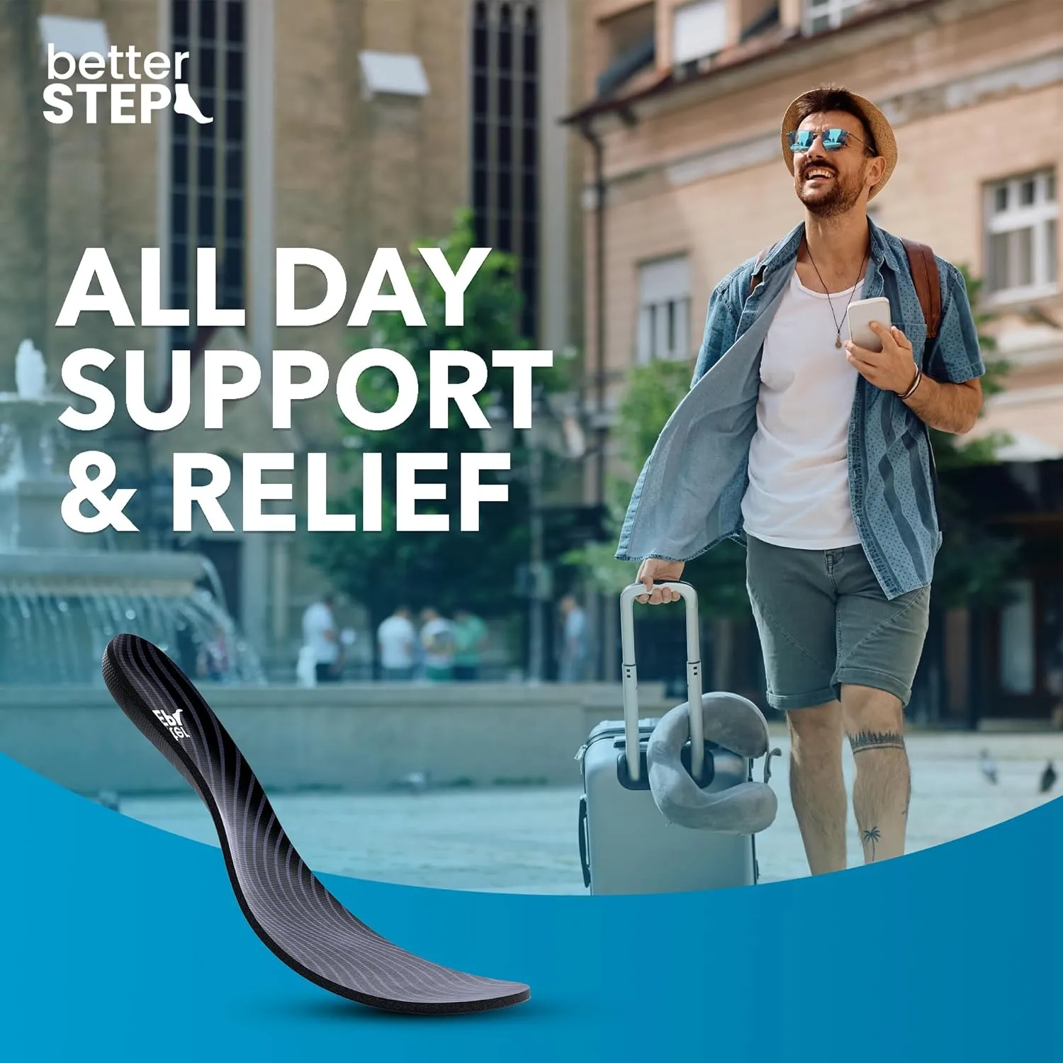 Arch Support Insoles for Women & Men Plantar Fasciitis Insoles, High Arch Support Insoles, Orthotic Pain Relief, All Day Comfort (Mens 7-7.5 | Womens 9-9.5)