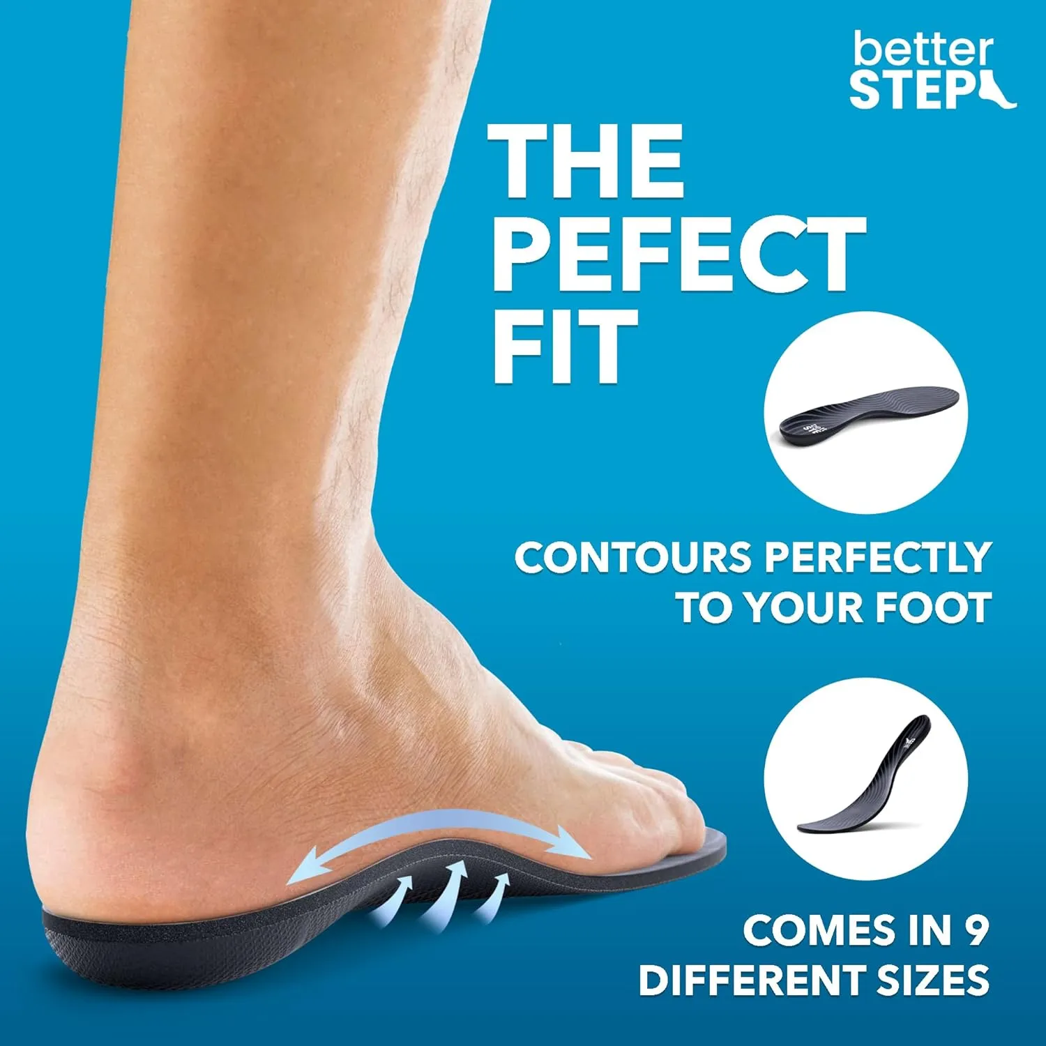 Arch Support Insoles for Women & Men Plantar Fasciitis Insoles, High Arch Support Insoles, Orthotic Pain Relief, All Day Comfort (Mens 7-7.5 | Womens 9-9.5)