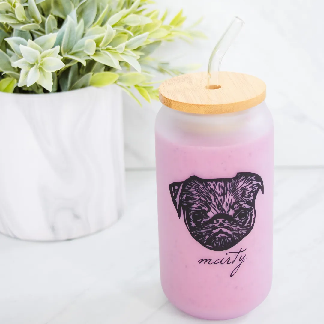 Bamboo Lid   Glass Straw
