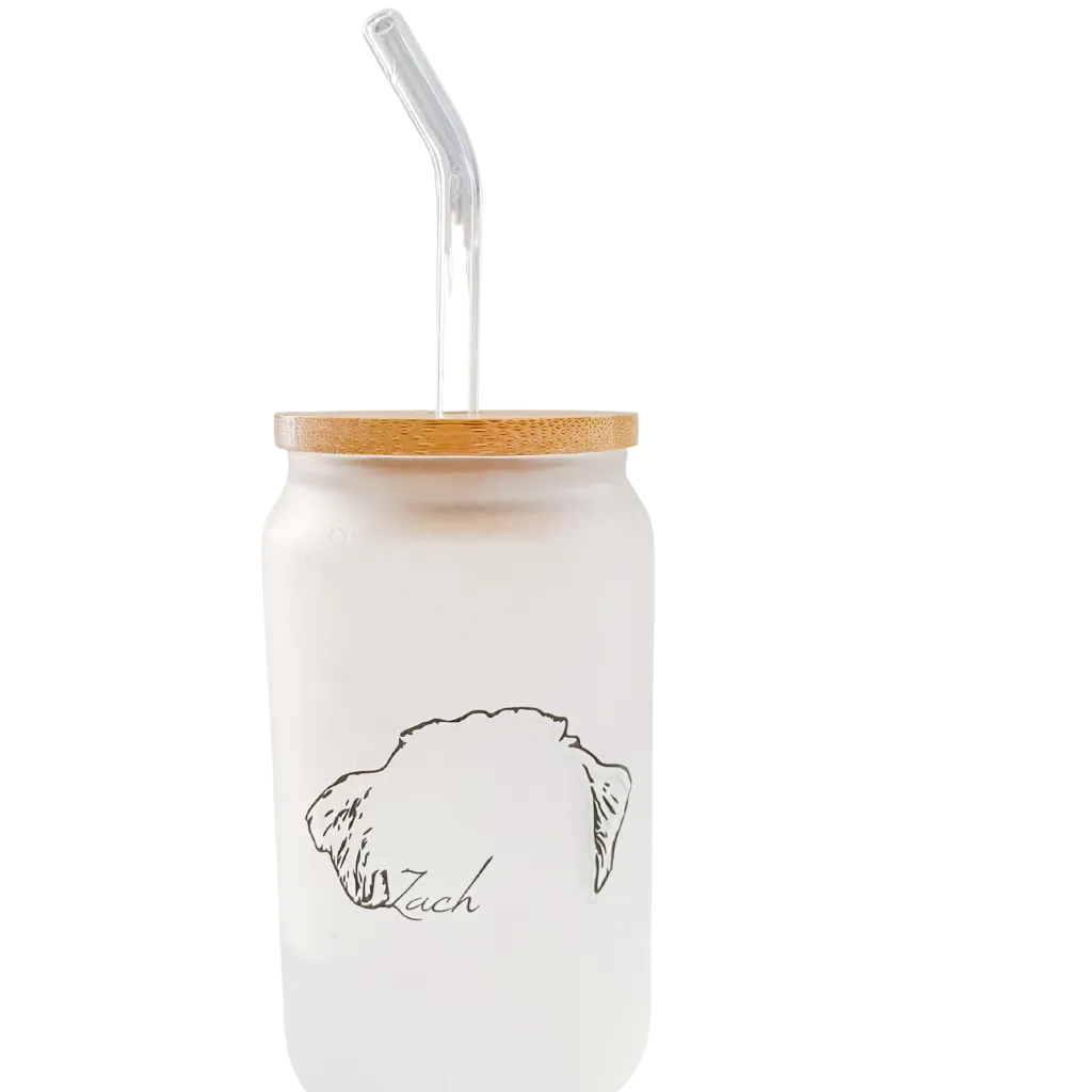 Bamboo Lid   Glass Straw