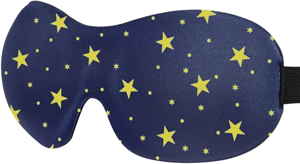 Cute Eye Mask Sleep Mask for Men Women Kids,2 Pack 3D Contoured Cup Sleeping Mask & Blindfold, Concave Molded Night Sleep Mask, Block Out Light (B-Stars, 1 Count (Pack of 1))