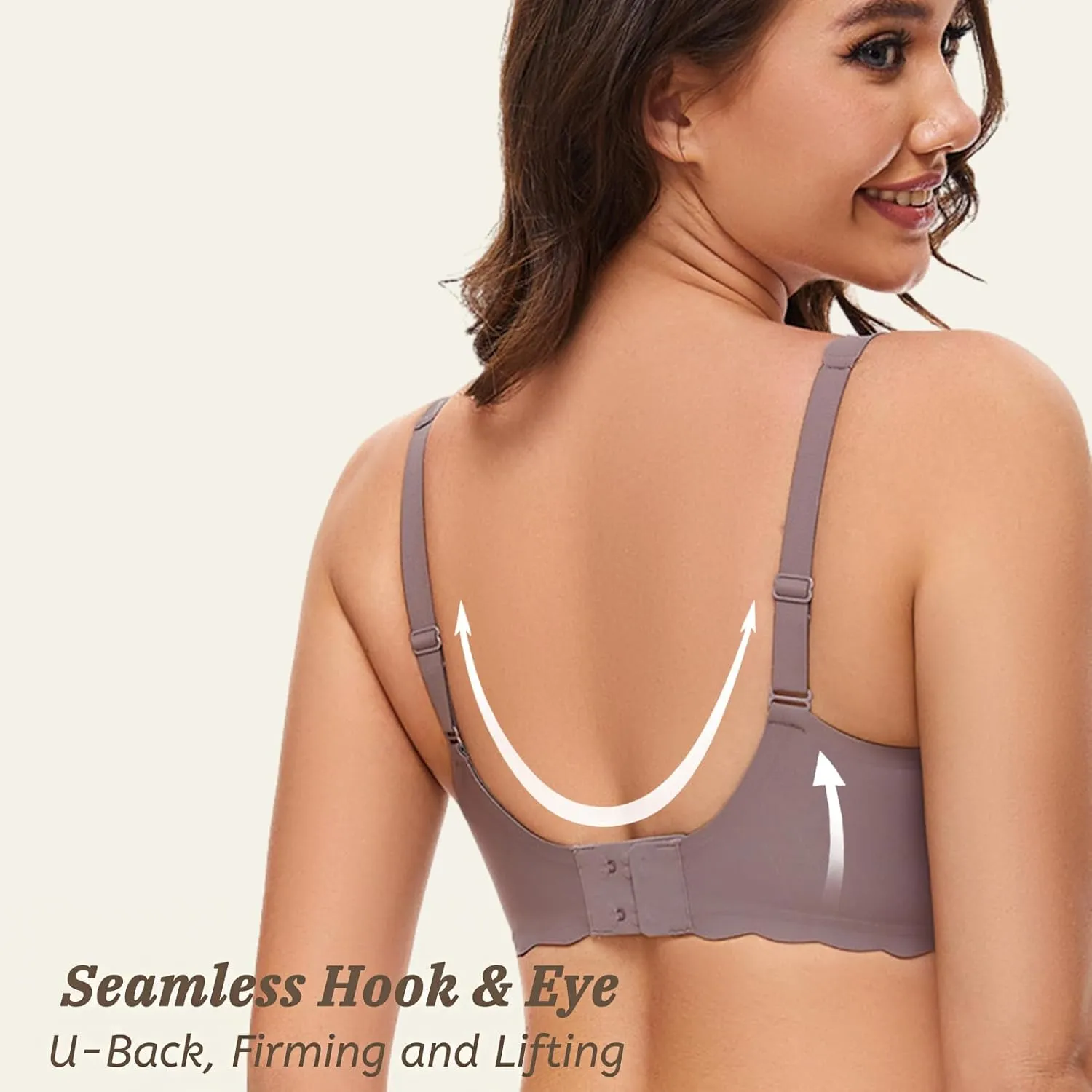 Deep V Petal Bras for Women No Underwire Soft Wireless Bras Comfort Seamless Bralettes with Extender