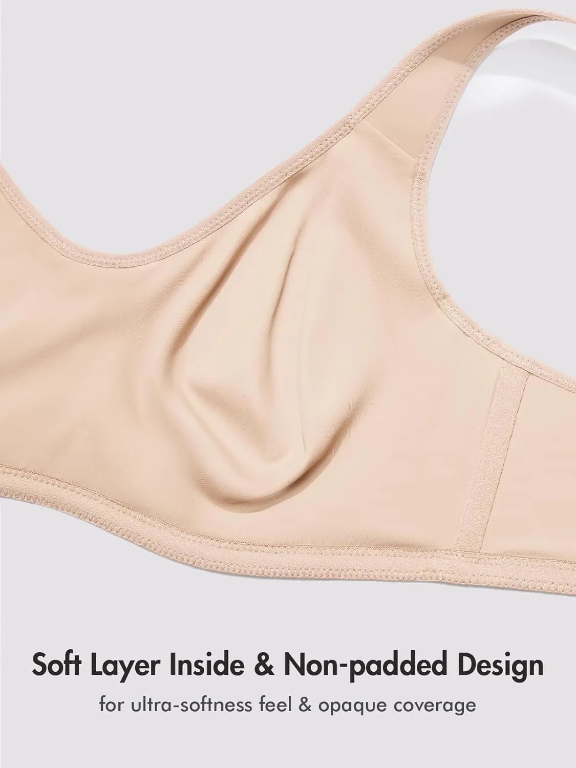 DELIMIRA Women's Confishape Full Coverage Bra Plus Size Supportive Underwire Unlined Comfortable Bras
