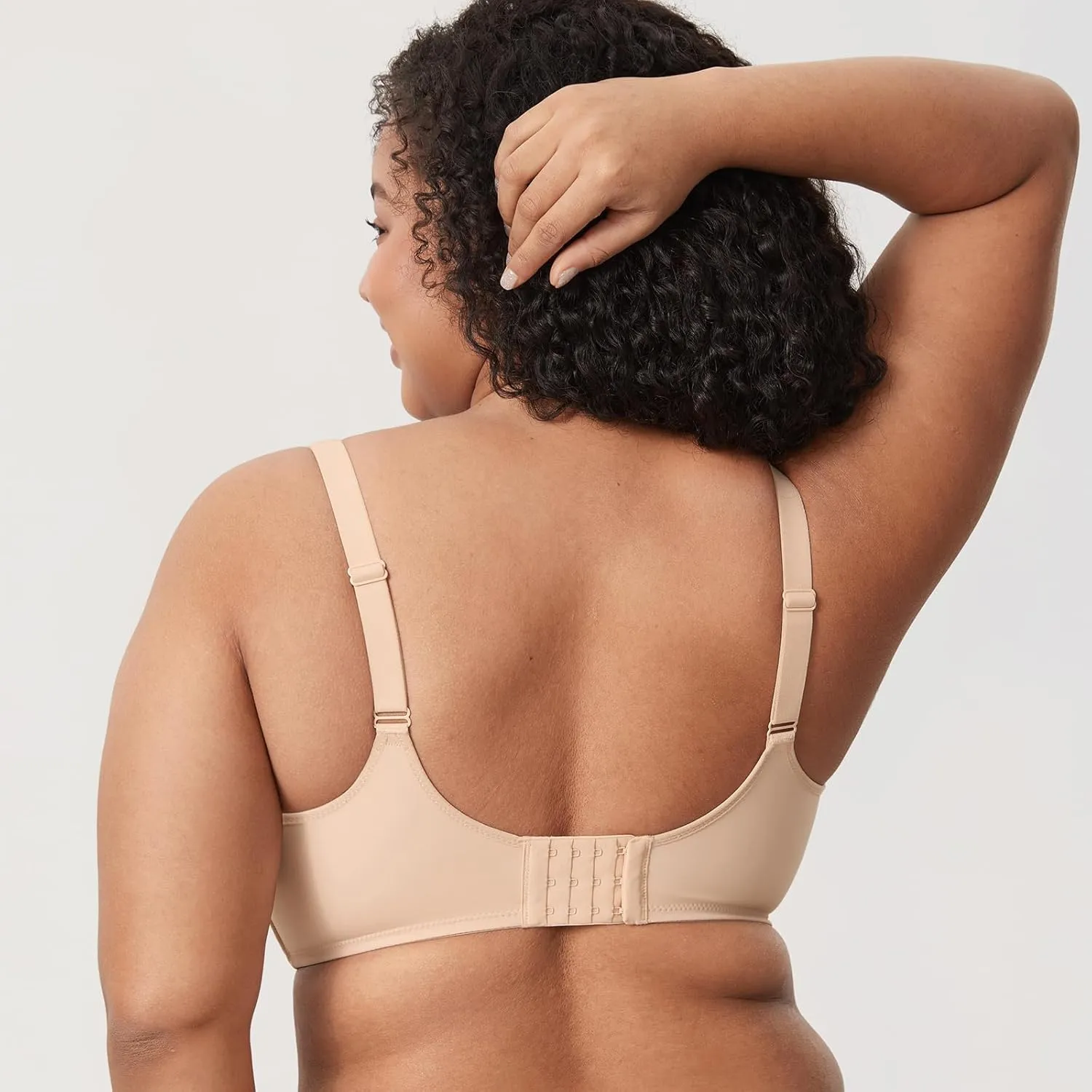 DELIMIRA Women's Confishape Full Coverage Bra Plus Size Supportive Underwire Unlined Comfortable Bras