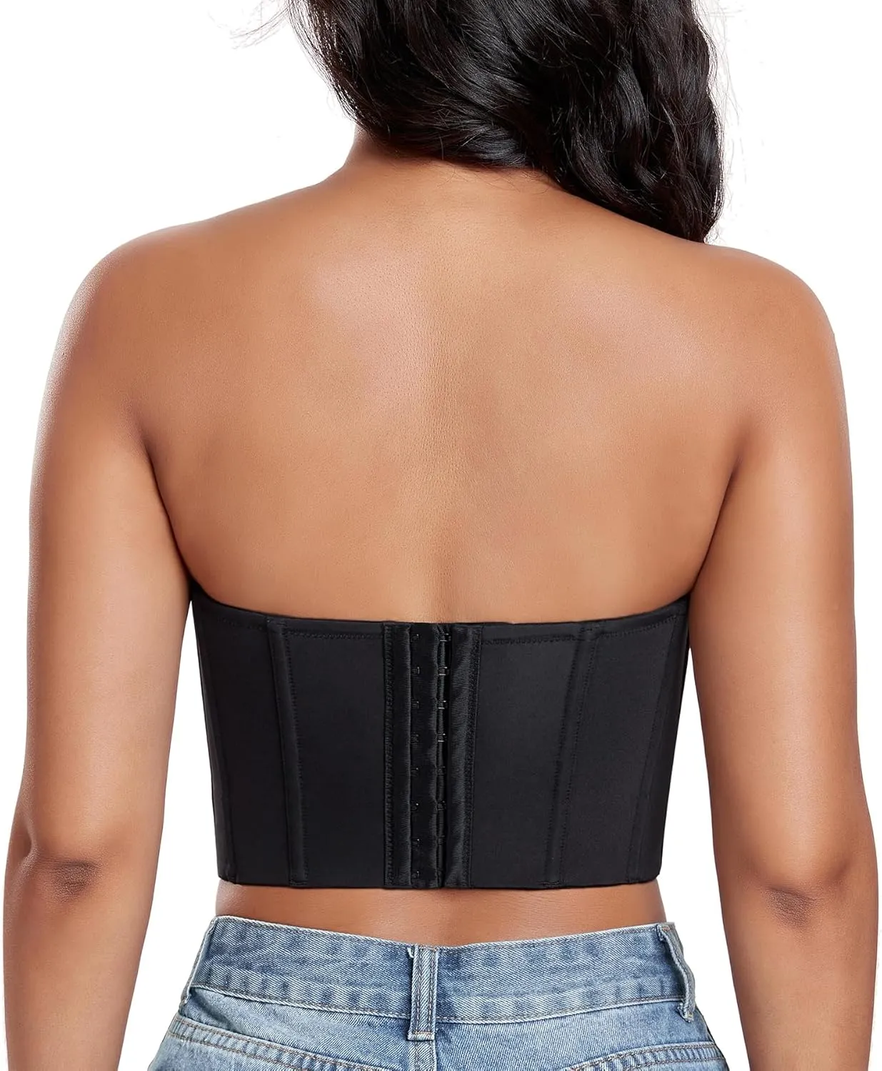DotVol Women's Longline Strapless Full Figure Underwire Corset Bustier Bra