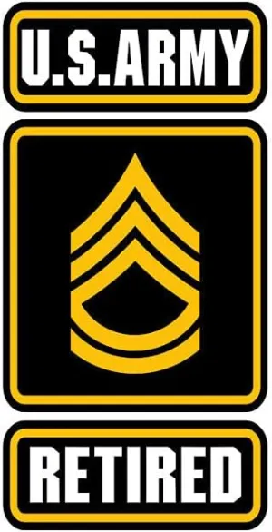 Edward Co Sticker U.S Army Enlisted Ranks Decal United States Military for Car Truck Window Laptop Bumper SGTSSGSFCMSG1SGSGM 2.5 w x 5.0 h in Sergeant 1st Class E 7, BlackYellowWhite