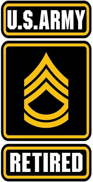 Edward Co Sticker U.S Army Enlisted Ranks Decal United States Military for Car Truck Window Laptop Bumper SGTSSGSFCMSG1SGSGM 2.5 w x 5.0 h in Sergeant 1st Class E 7, BlackYellowWhite