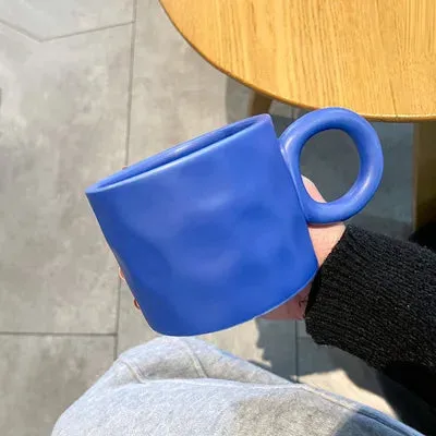 Gaespace  -  Klein Blue mug, big ear ceramic cup, office coffee cup, niche design, creative splash cup, couple cup