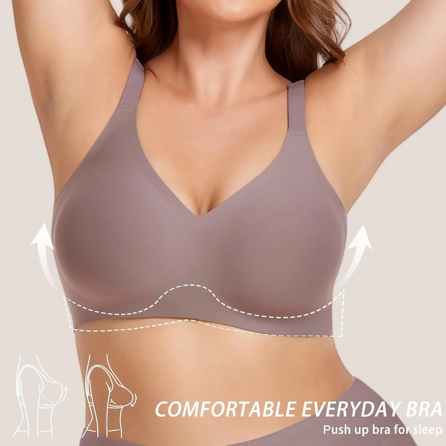 Gailife Smooth Wireless Bras for Women No Underwire Comfort Seamless Supportive Bra Raceback Push Up Bralettes Full Coverage