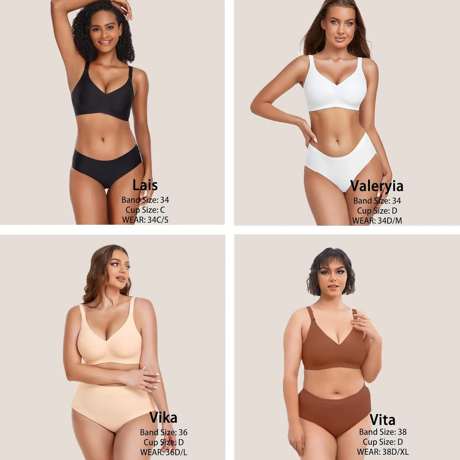 Gailife Smooth Wireless Bras for Women No Underwire Comfort Seamless Supportive Bra Raceback Push Up Bralettes Full Coverage