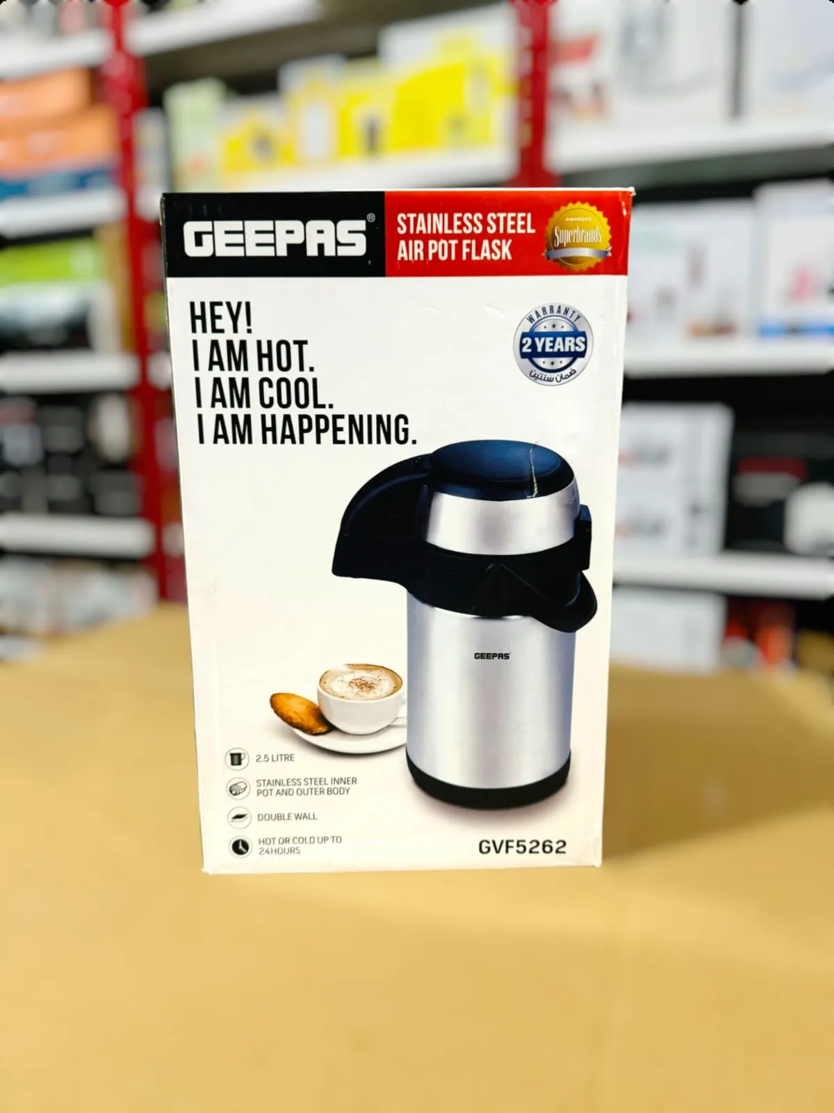 Geepas Stainless Steel Air Pot Flask