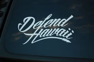Hawaiian Islands Sticker Vinyl Die Cut Decal Defend HAWAII Aloha Choose Size/Color Surf JDM V292 (11" X 6.25", White)
