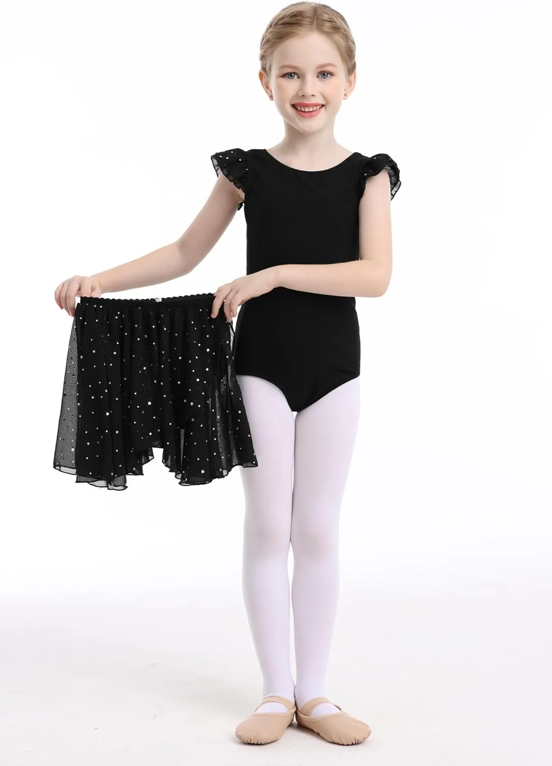 MdnMd Long Skirt Ballet Dance Leotards for Toddler Girls Ballerina Outfit Dress