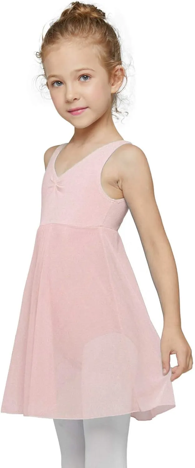 MdnMd Long Skirt Ballet Dance Leotards for Toddler Girls Ballerina Outfit Dress