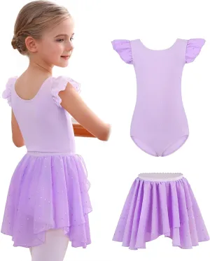 MdnMd Long Skirt Ballet Dance Leotards for Toddler Girls Ballerina Outfit Dress