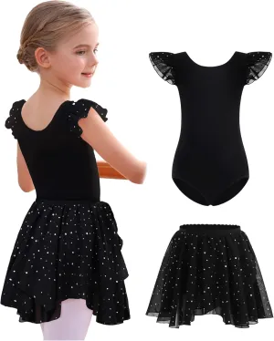 MdnMd Long Skirt Ballet Dance Leotards for Toddler Girls Ballerina Outfit Dress
