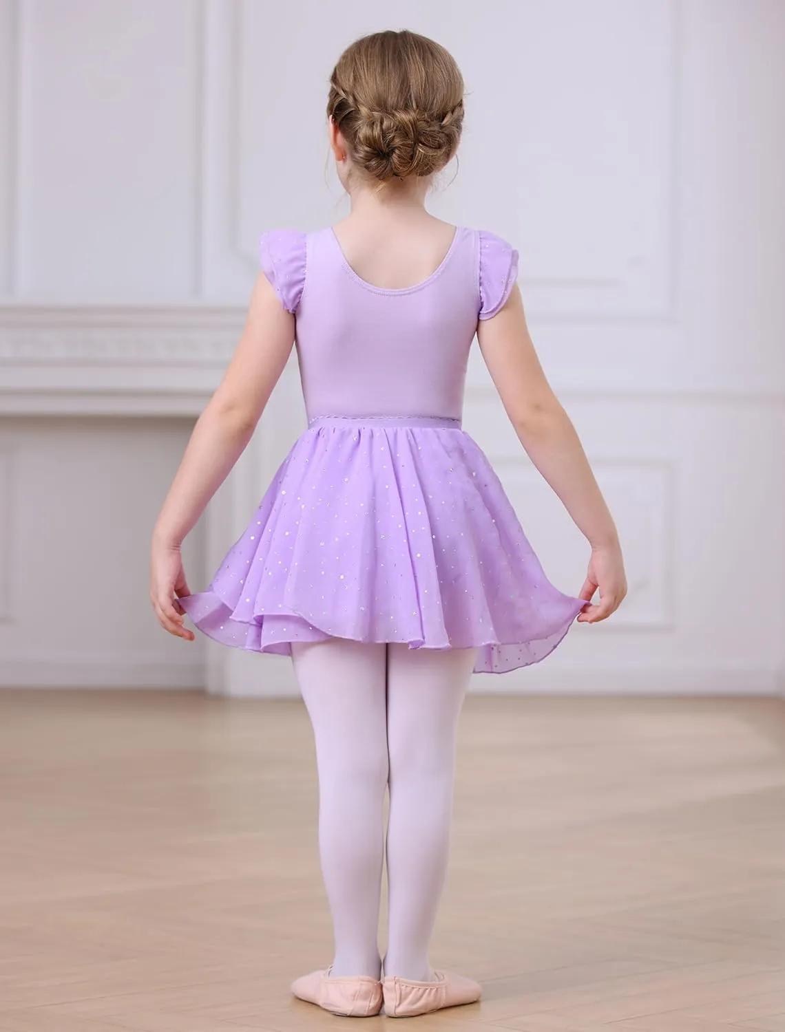 MdnMd Long Skirt Ballet Dance Leotards for Toddler Girls Ballerina Outfit Dress