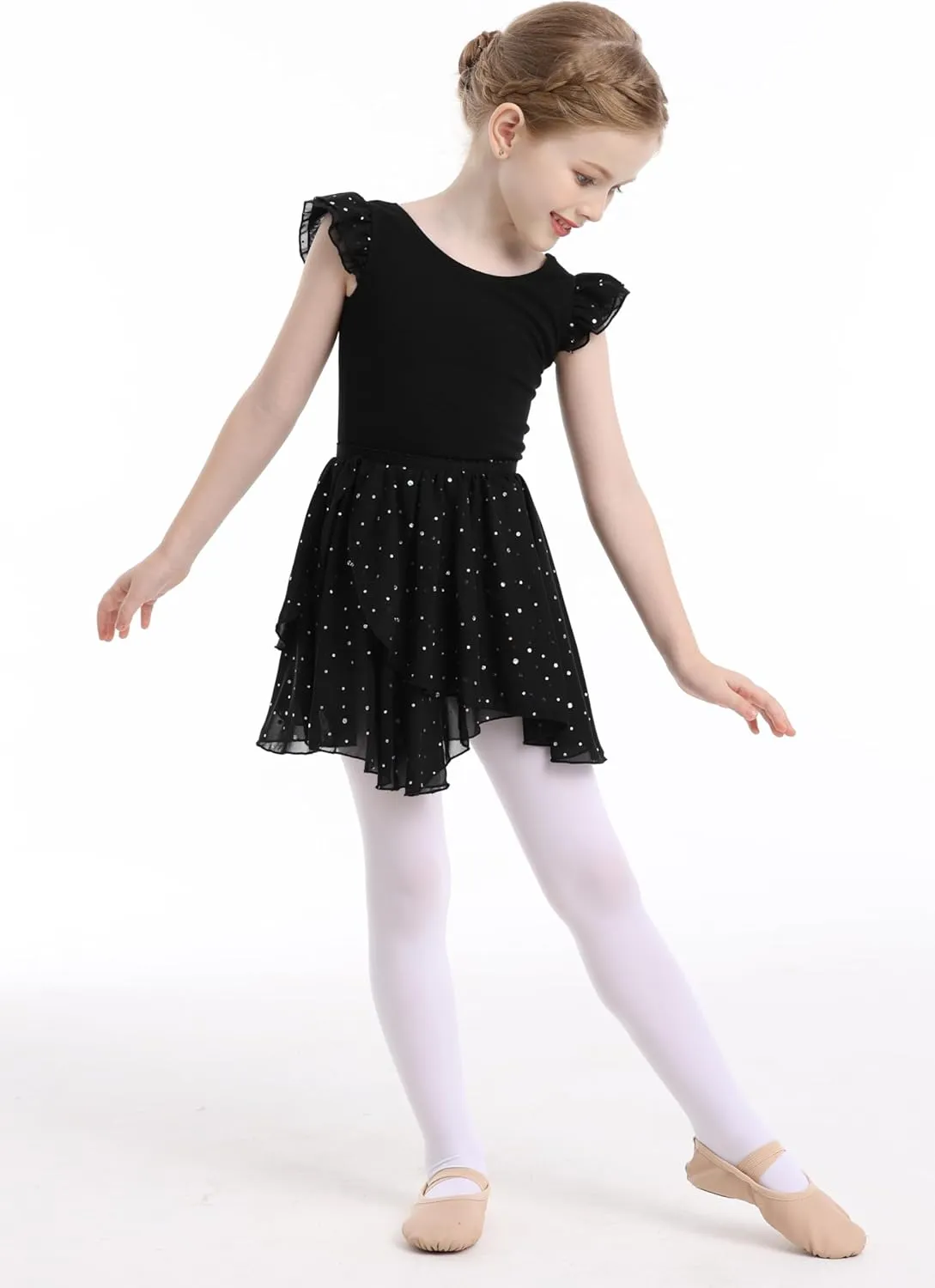 MdnMd Long Skirt Ballet Dance Leotards for Toddler Girls Ballerina Outfit Dress