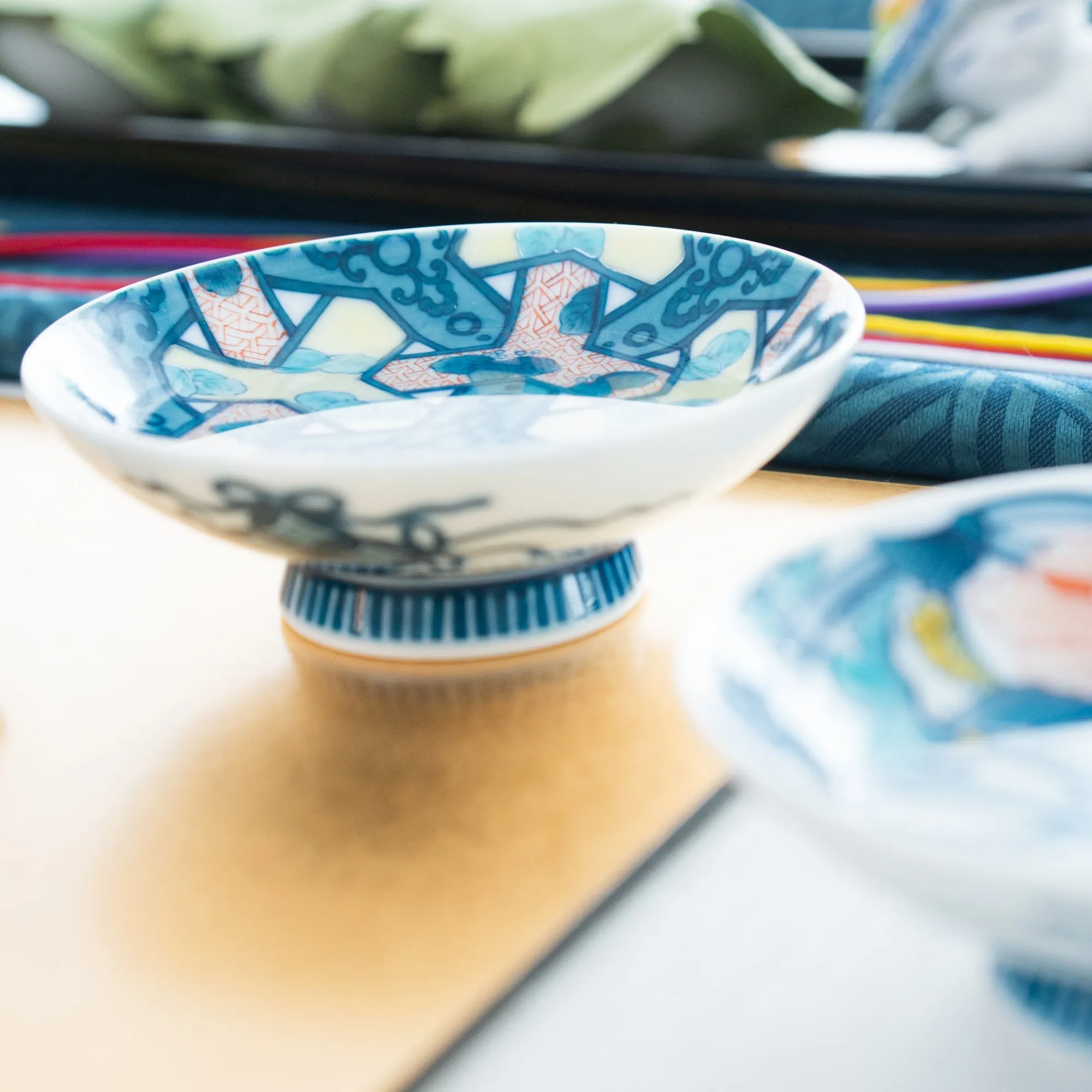 Nabeshima Tortoiseshell Pattern Sakazuki Flat Sake Cup