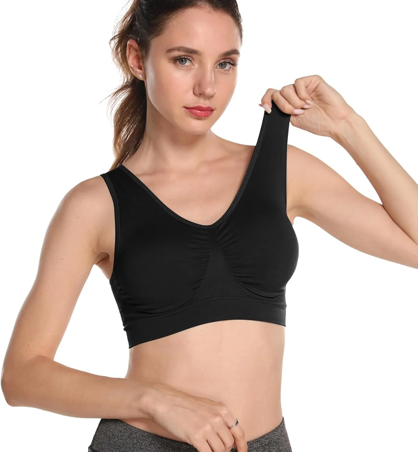 Onory 3 Pack Sports Bras for Women Wirefree Padded Workout Yoga Gym Fitness Bra Medium Support