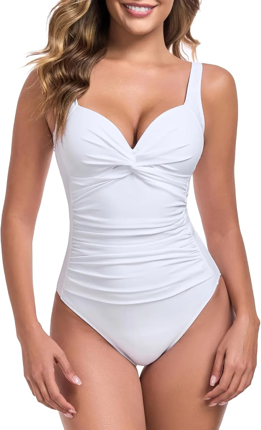 RELLECIGA Womens Tummy Control One Piece Swimsuits Slimming Molded Cup Push Up Bathing Suit