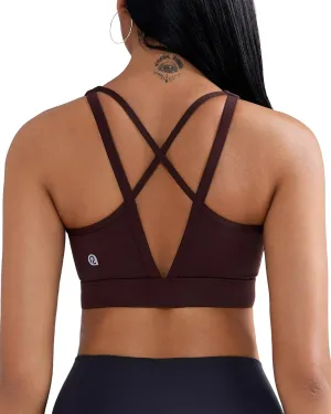 RUNNING GIRL Sports Bras for Women High Support, High Impact Strappy Sports Bra Moulded Cup Workout Bra