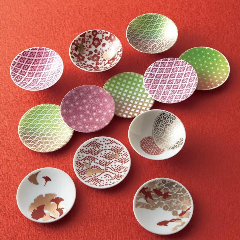 [SAKE CUP] RED GOLD CLOISONNE CREST | MINO WARES | MARUMO TAKAGI
