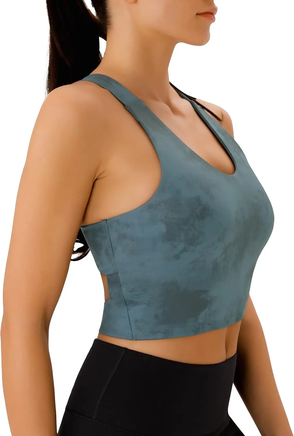 Sports Bras for Women Criss-Cross Back Padded Workout Tank Tops Medium Support Crop Tops for Women