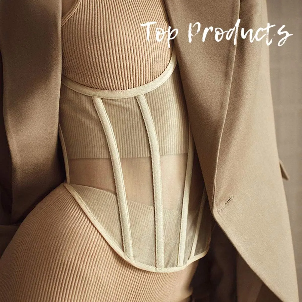 TOPMELON Lace Corset Belt Waist Corset Top Women Mesh Open Cup Lace Up Boned Bustier Underbust Corset Waist Cincher Corset