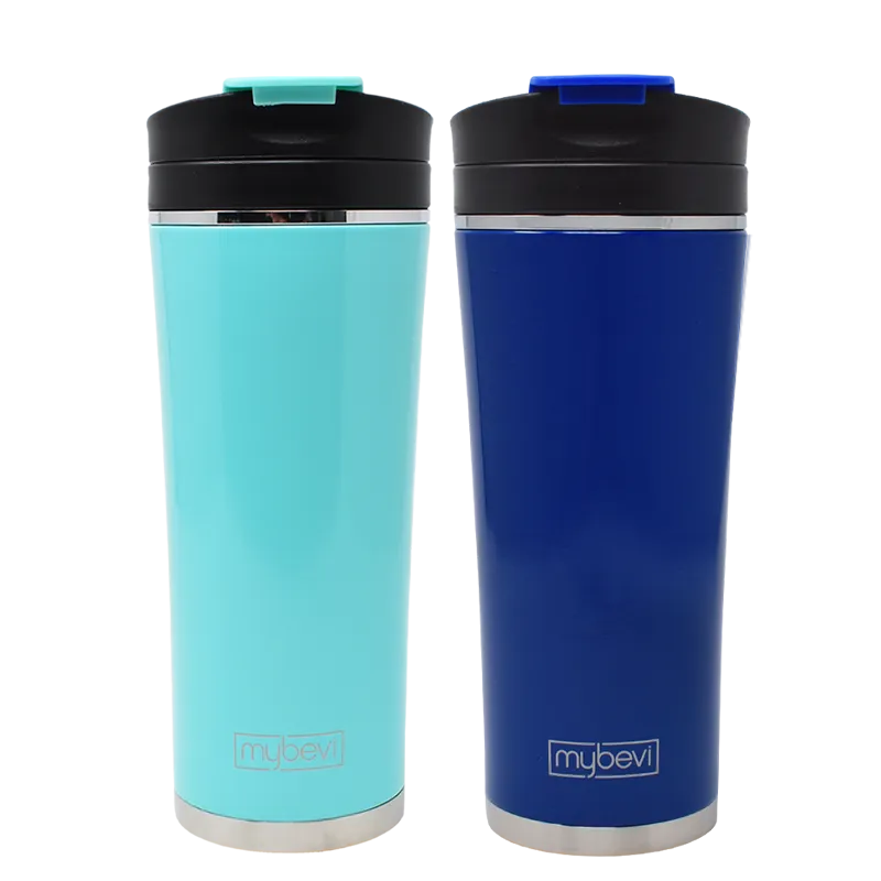 Tumblers 16 oz | Blue Travel Mugs | Commuter Tumblers -  2 Pack - Turquoise/Blue