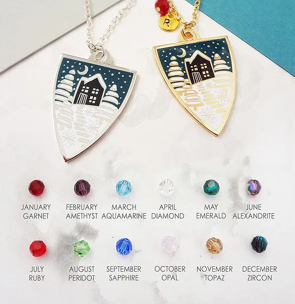 Winter Personalised Pendant - Gold