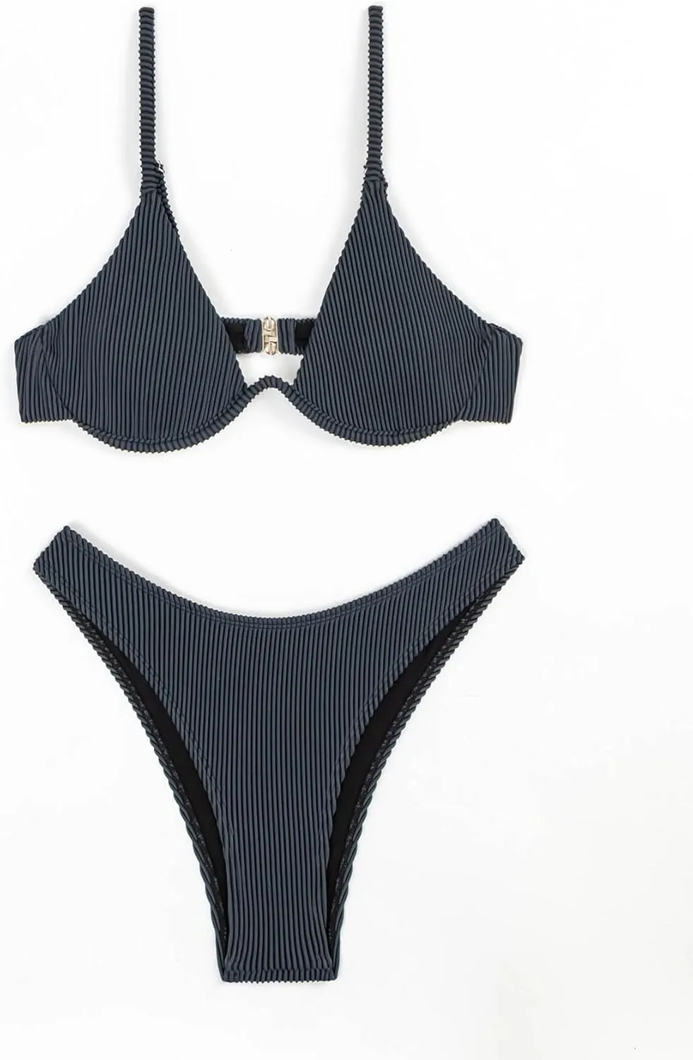 Women's Sexy Two Piece Undewrwire Thong Triangle Bikini Bathing Swimsuits