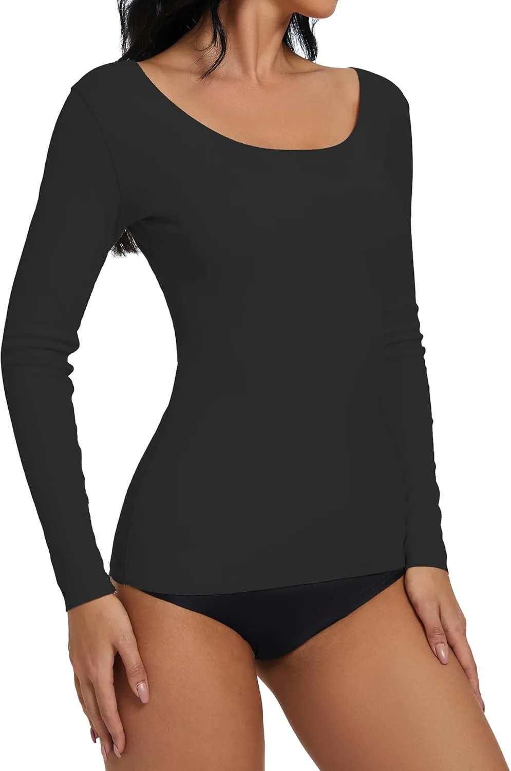 YYA 3 Piece Basic Long Sleeve Shirts for Women Thermal Warm Tops Crew Neck Stretch Fitted Undershirts Layer Tee S-XL